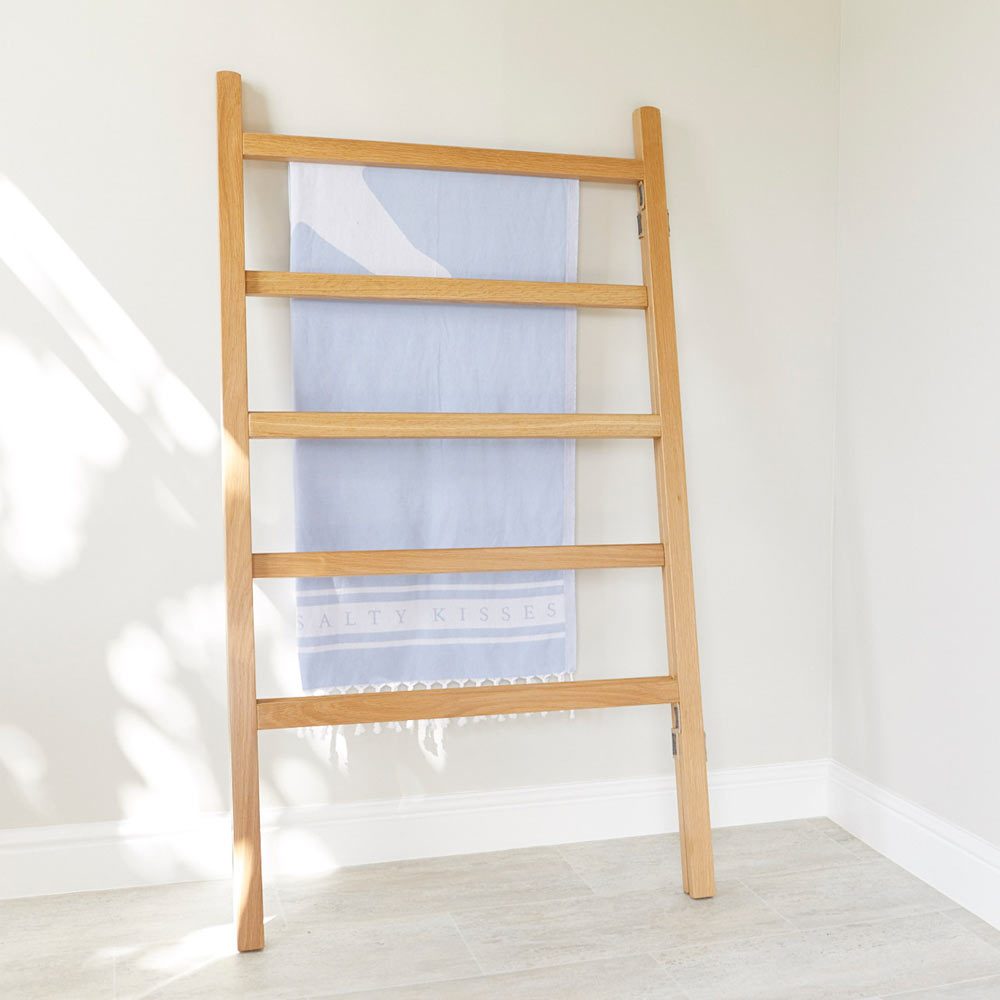 Folded White Oak clothes airer furniture by Richard Pearce Woodwork & Joinery Cornwall