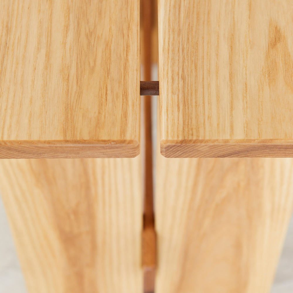 Detail Ash and Walnut Duel Stool furniture design by Richard Pearce woodwork and joinery Cornwall